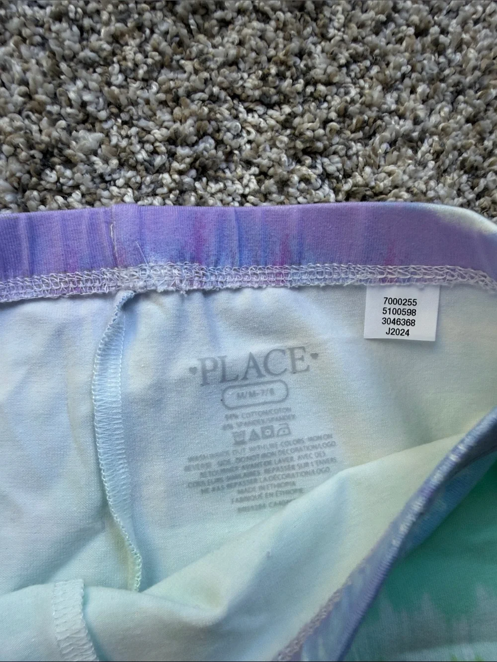 NWT Girls 3-Pack Capri Leggings - Multicolor Tie-Dye & Gray size medium 7-8
